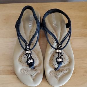 Siketu Thong Embellished Sandals, 8/38